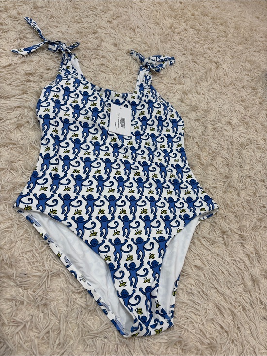 Roller Rabbit Other - Roller Rabbit Blue and White Monkey Print One-Piece Swimsuit